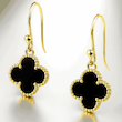 گوشواره آویز طلا ونکلیف مشکی Onyx