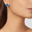 گوشواره میخی طلا ونکلیف آبی Agate