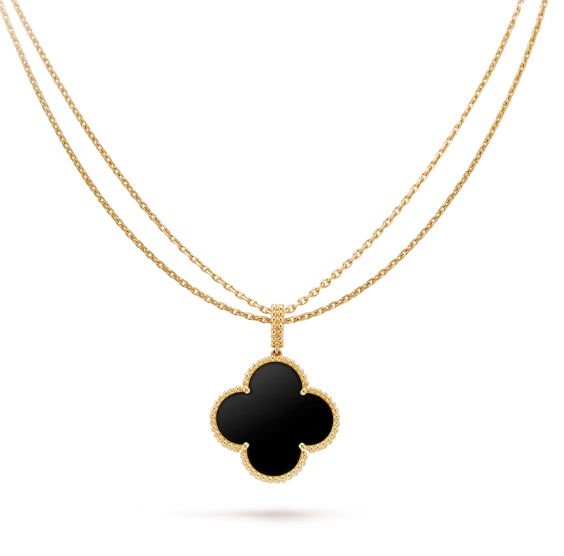 آویز طلا ونکلیف مشکی Onyx سایز کوچک