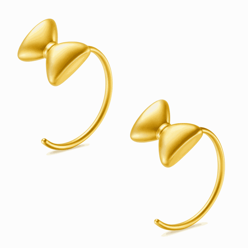 گوشواره نیم‌حلقه پاپیون کد SB007