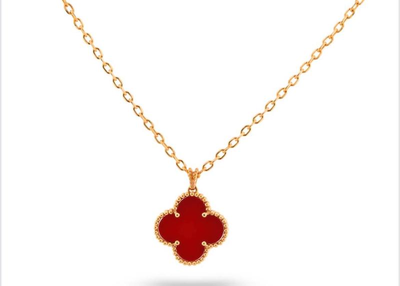 آویز طلا ونکلیف قرمز Carnelian کد VS015 در ۴ سایز
