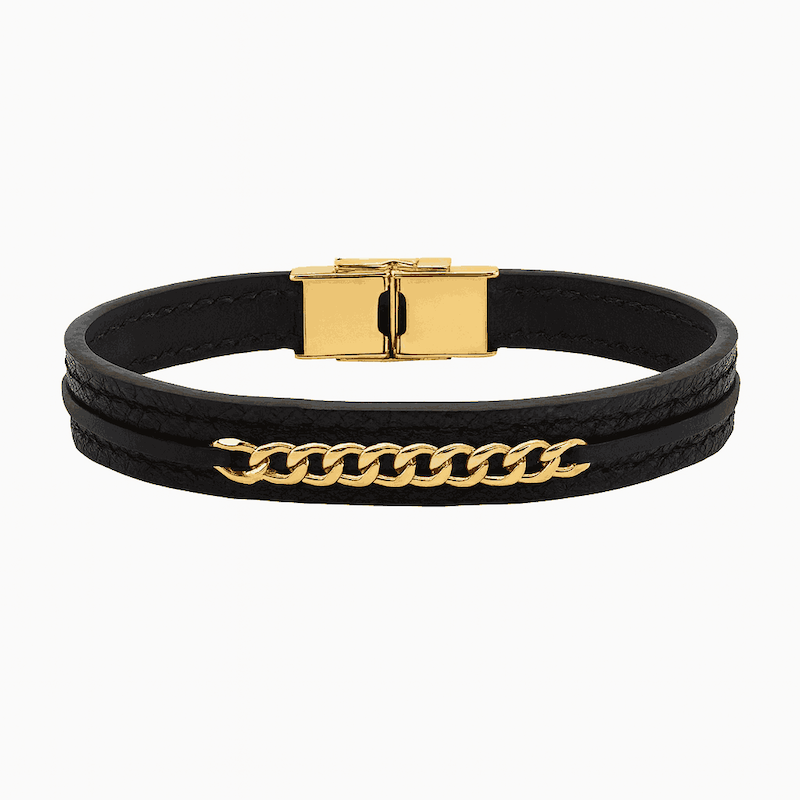 دستبند مردانه چرمی کارتیه سبک