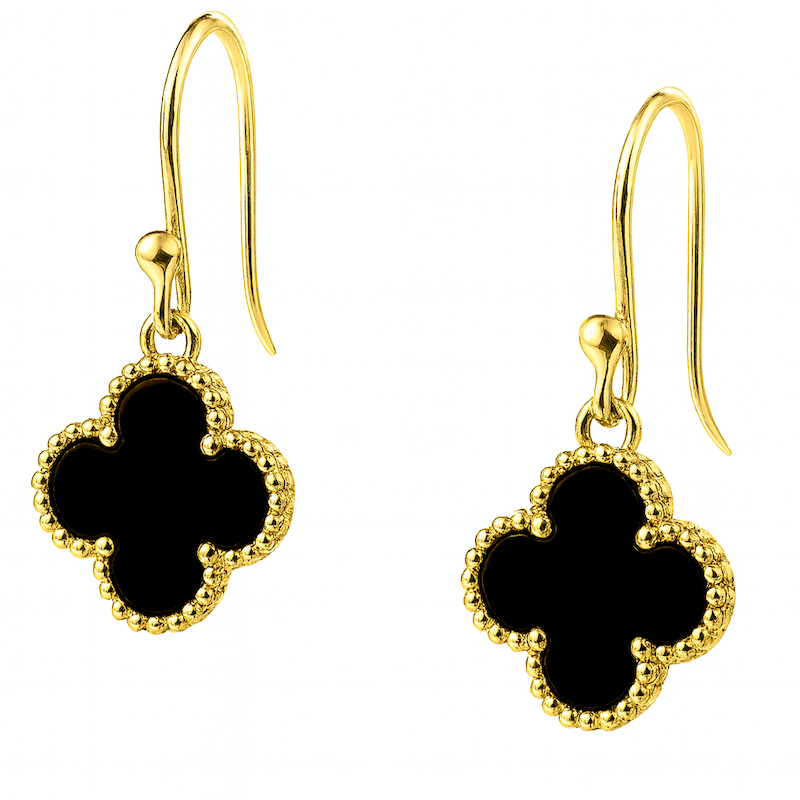 گوشواره آویز طلا ونکلیف مشکی Onyx