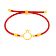 دستبند طلا نخی انار با بند قرمز