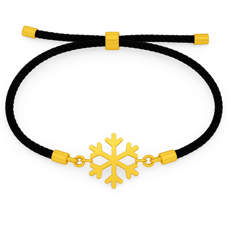 دستبند طلا نخی دانه برف