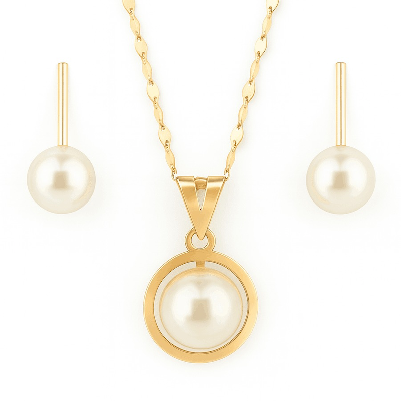 نیم ست طلا مروارید