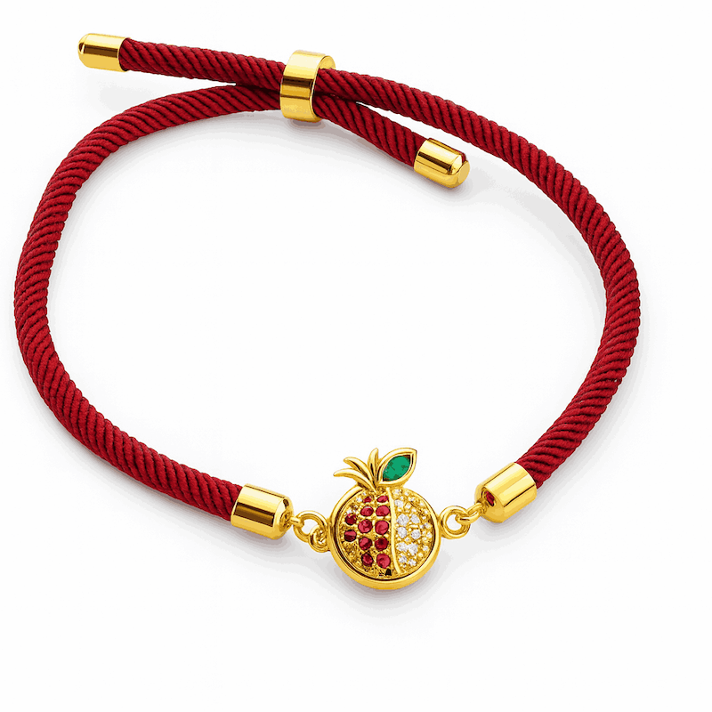 دستبند طلا نخی انار