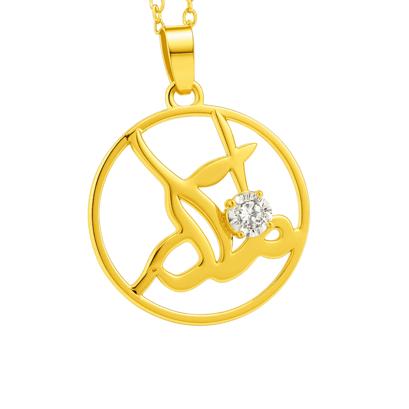 پلاک آویز طلا نگین دار مادر