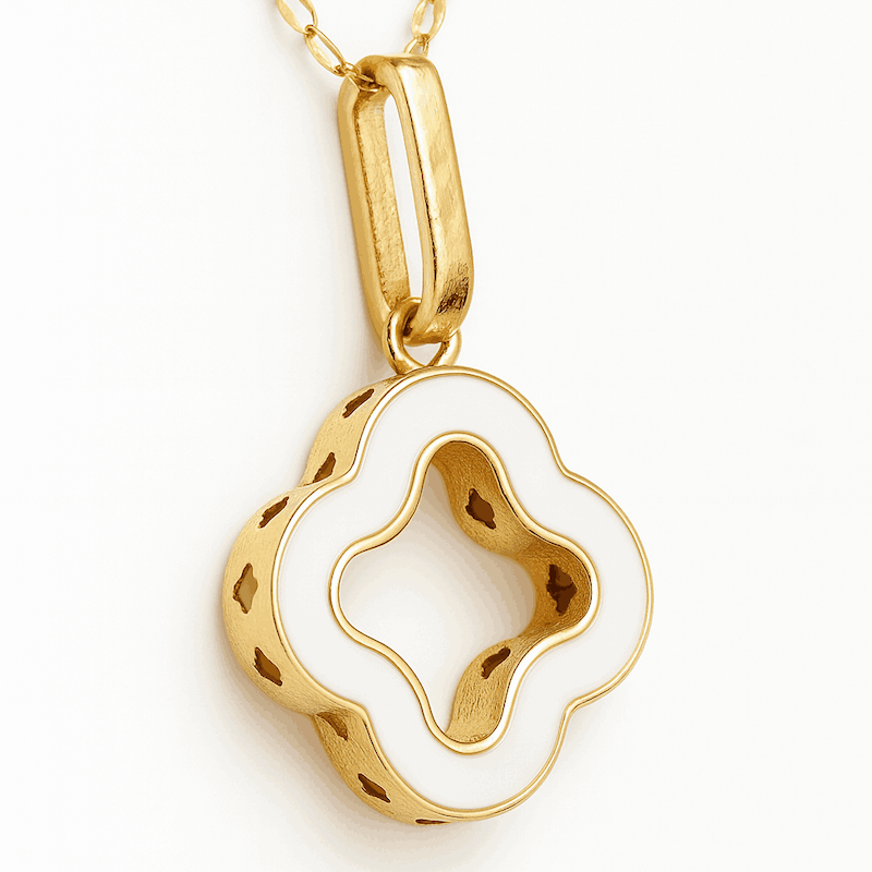 آویز ونکلیف سفید بیزانتین مینا