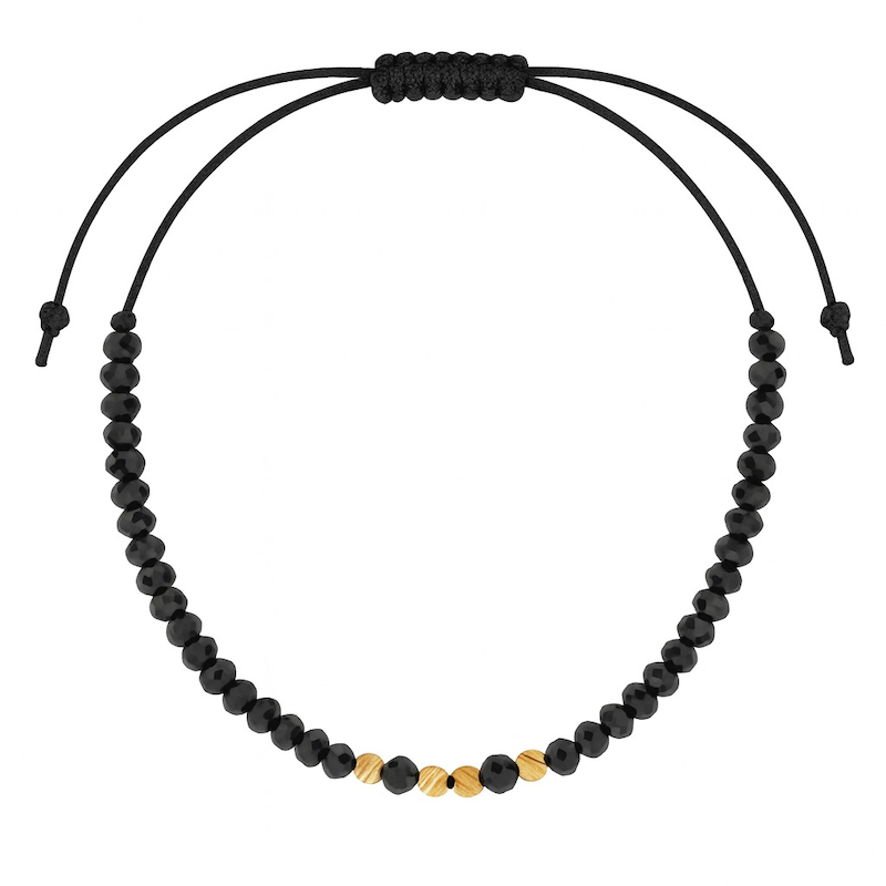 دستبند طلا البرناردو سنگ کریستال سواروفسکی مشکی یونیسکس