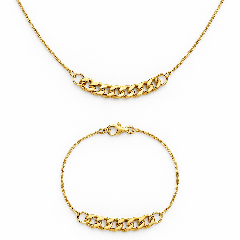 نیم ست طلا زنجیری کارتیه