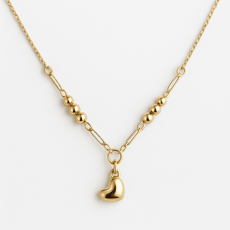 گردنبند طلا هرمس گوی و قلب