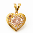 آویز طلا سواروفسکی قلب صورتی