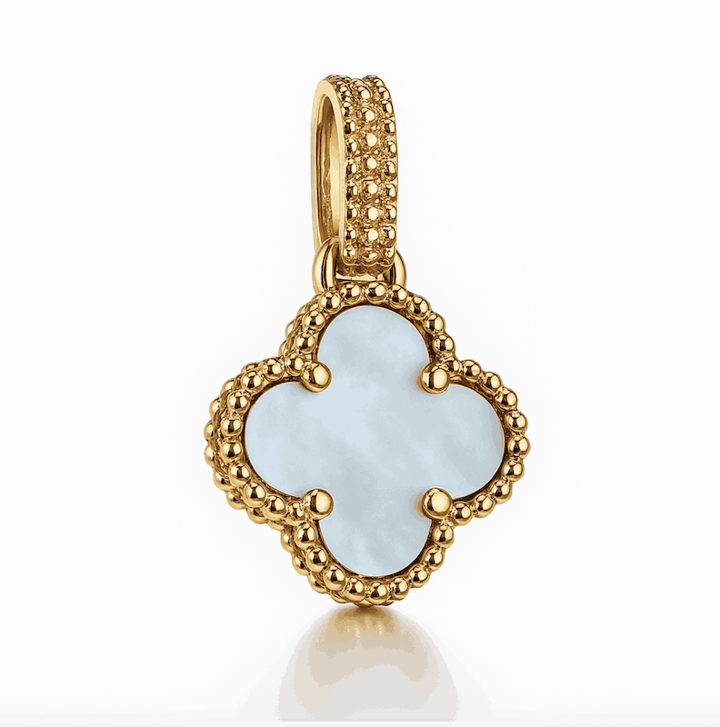 آویز طلا ونکلیف سفید لایت صدفی چهار سایز