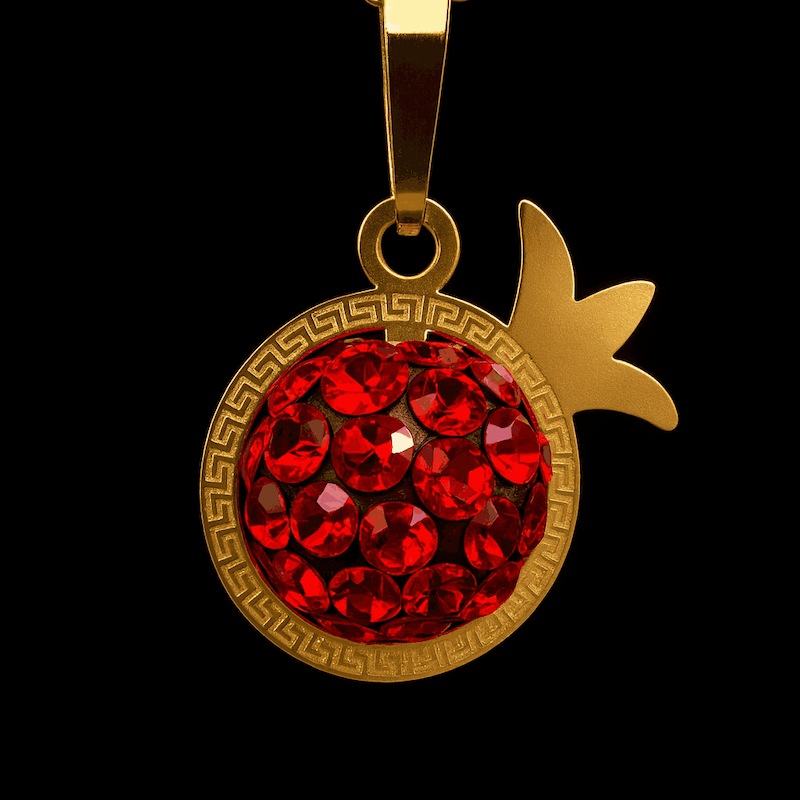 پلاک آویز انار با قاب ورساچه