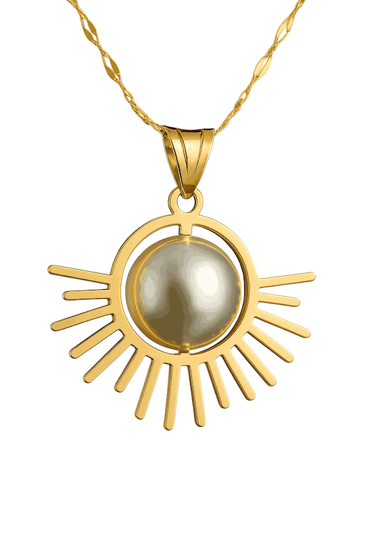 آویز طلا خورشید مرواریدی