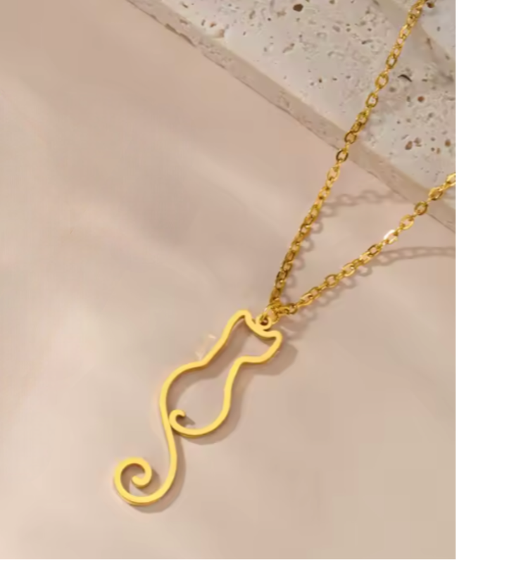 پلاک آویز طلا گربه