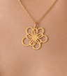 پلاک طلا ۱۸ عیار مدل گل توری ونکلیف فلاور Flowerlace