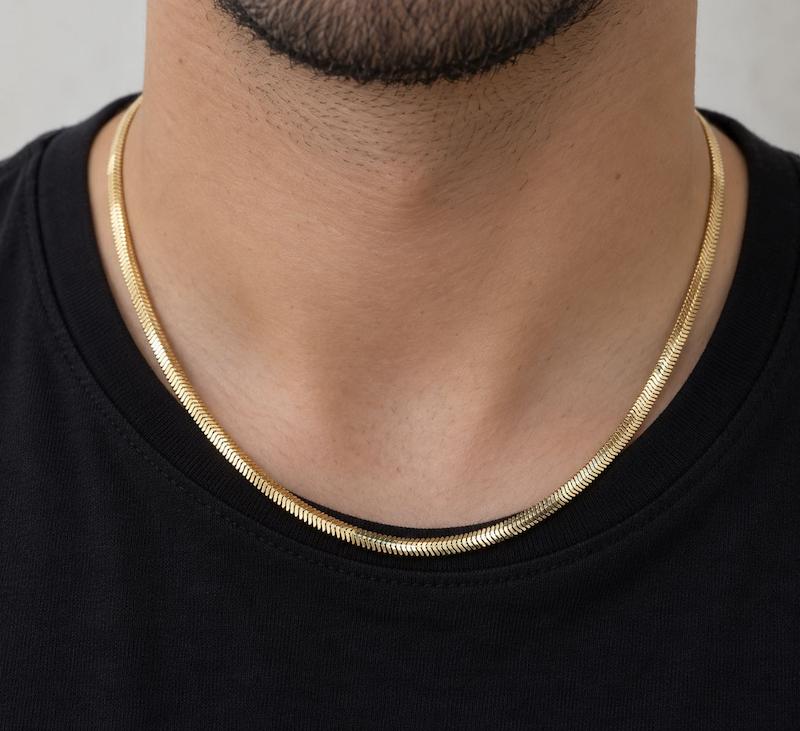 زنجیر گردنبند طلا مدل ماری استخوان ماهی ۴۵ سانتیمتری مردانه زنانه طلا ۱۸ عیار