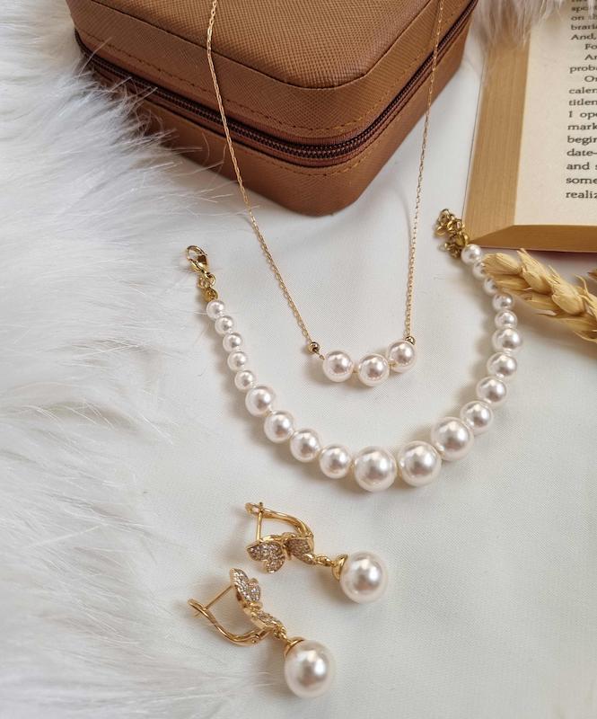 گردنبند و دستبند مروارید 