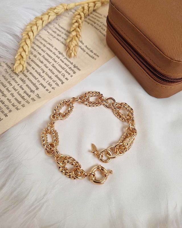 دستبند قفل ملوانی طرح طلا  تراشdream 