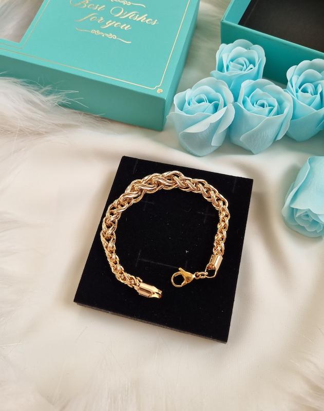 دستبند طرح طلا بافت ژوپینگ