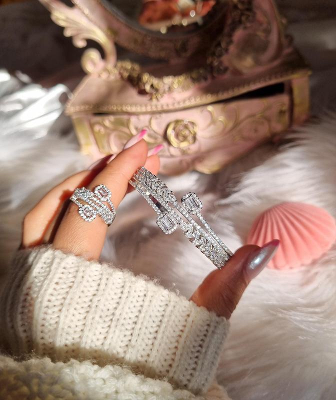 ست بنگل و انگشتر جواهری DA1