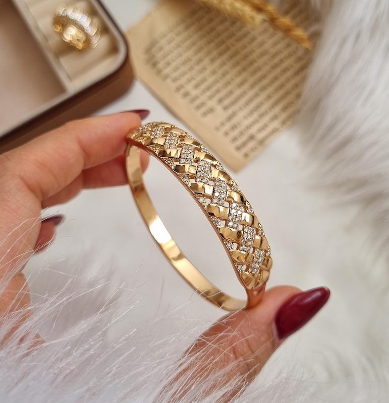 بنگل بافت طرح طلا ژوپینگ D48