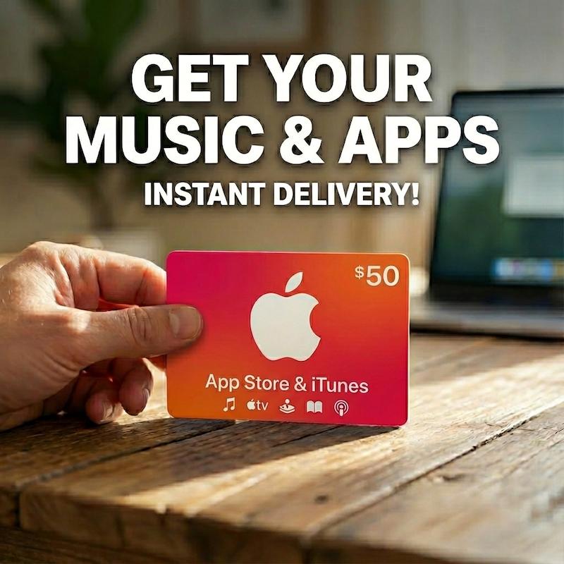 گیفت کارت ۵۰ دلاری آیتونز