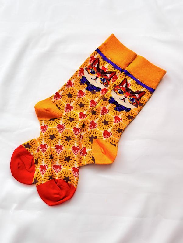 جوراب yellow cat vibe