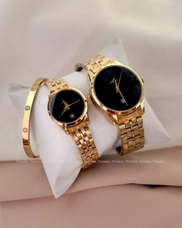 ست ساعت الگانس طلایی کیفیت عالی