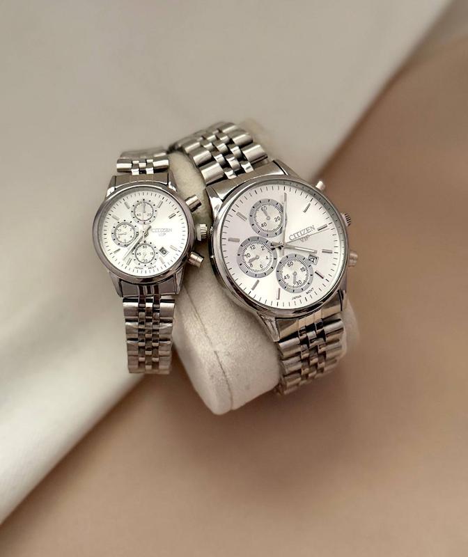 ساعت سیتیزن نقره ای صفحه سفید