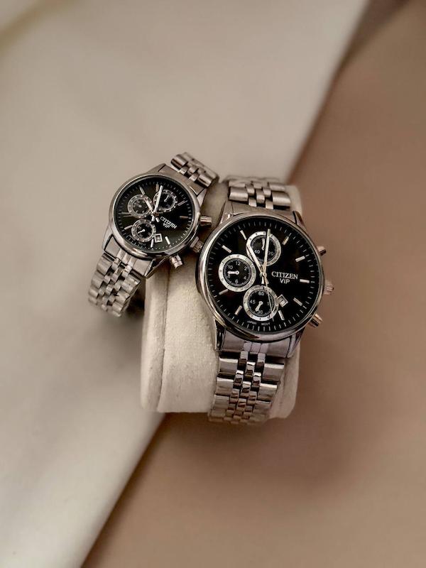 ساعت سیتیزن نقره ای صفحه مشکی