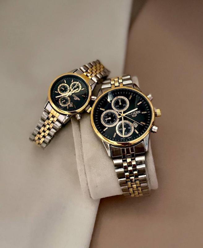 ساعت سیتیزن دورنگ صفحه مشکی