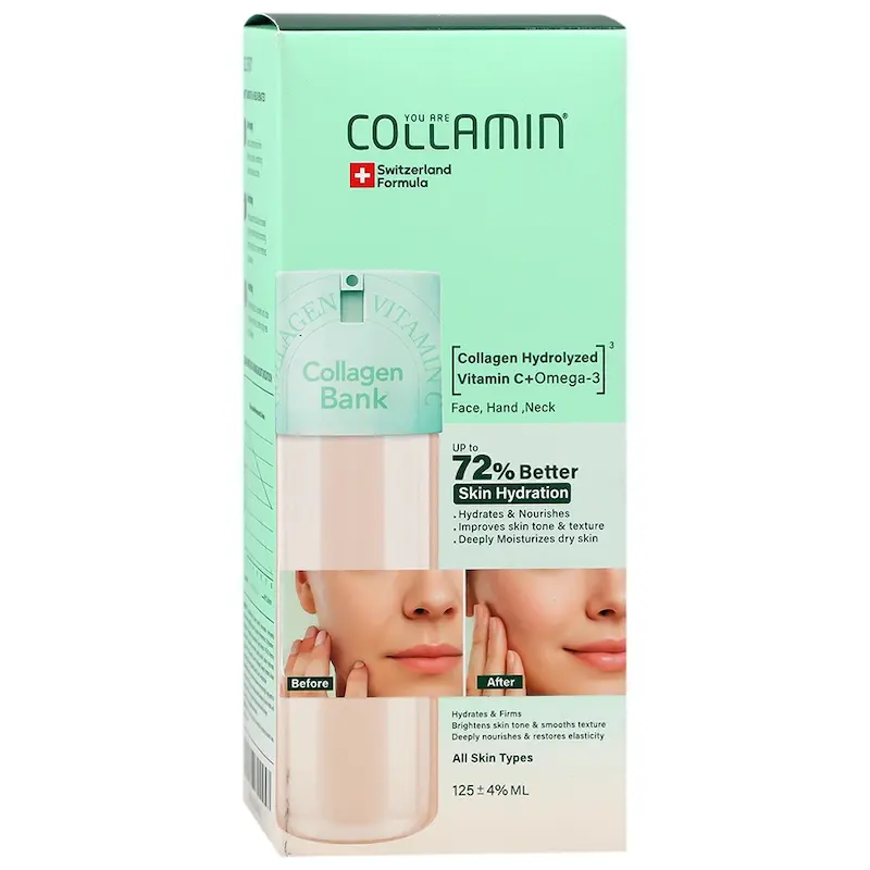 کرم مرطوب کننده حاوی کلاژن هیدرولیز شده ویتامین C و روغن امگا 3 کلامین