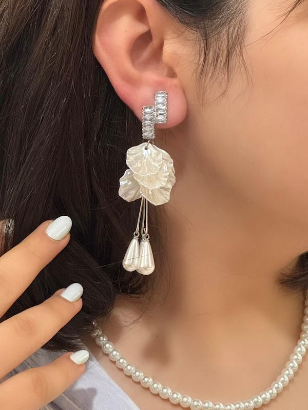 گوشواره جواهری نقره ای 💎