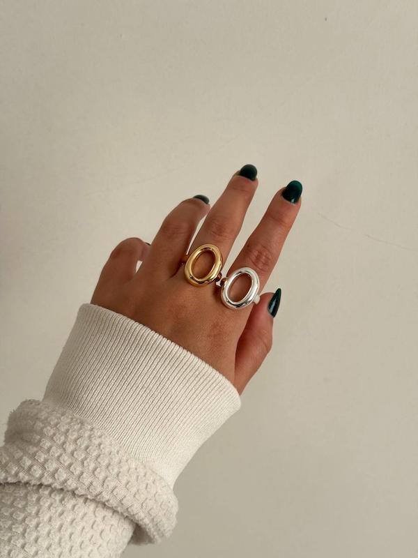 انگشتر آبکاری بیضی 