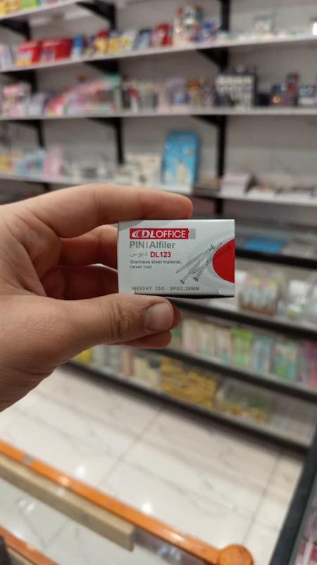 سنجاق نقشه DL OFFICE مدل DL123 | بسته 20 گرمی با بدنه استیل ضدزنگ