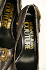 کفش پاشنه دار زنانه برند ورساچه جینز کوتور (Versace Jeans Couture) دودی متالیک