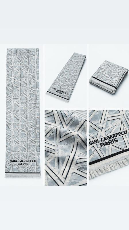 شال زنانه برند کارل لاگرفلد (KARL LAGERFELD) آبی اسمانی