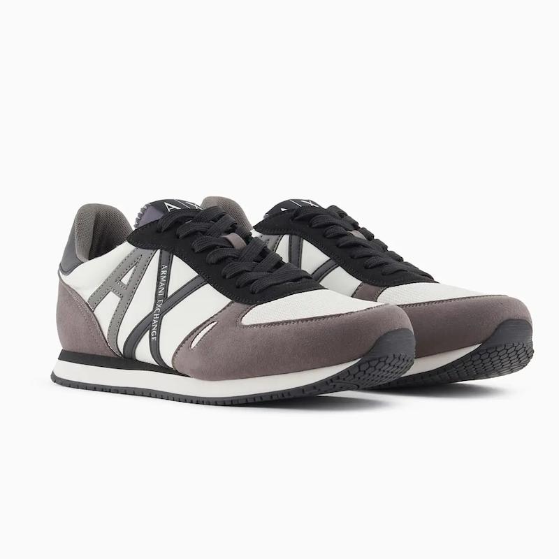 کفش اسنیکرز مردانه برند آرمانی اکسچنج (Armani Exchange)طوسی سفید
