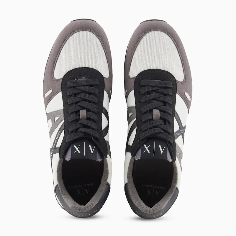 کفش اسنیکرز مردانه برند آرمانی اکسچنج (Armani Exchange)طوسی سفید