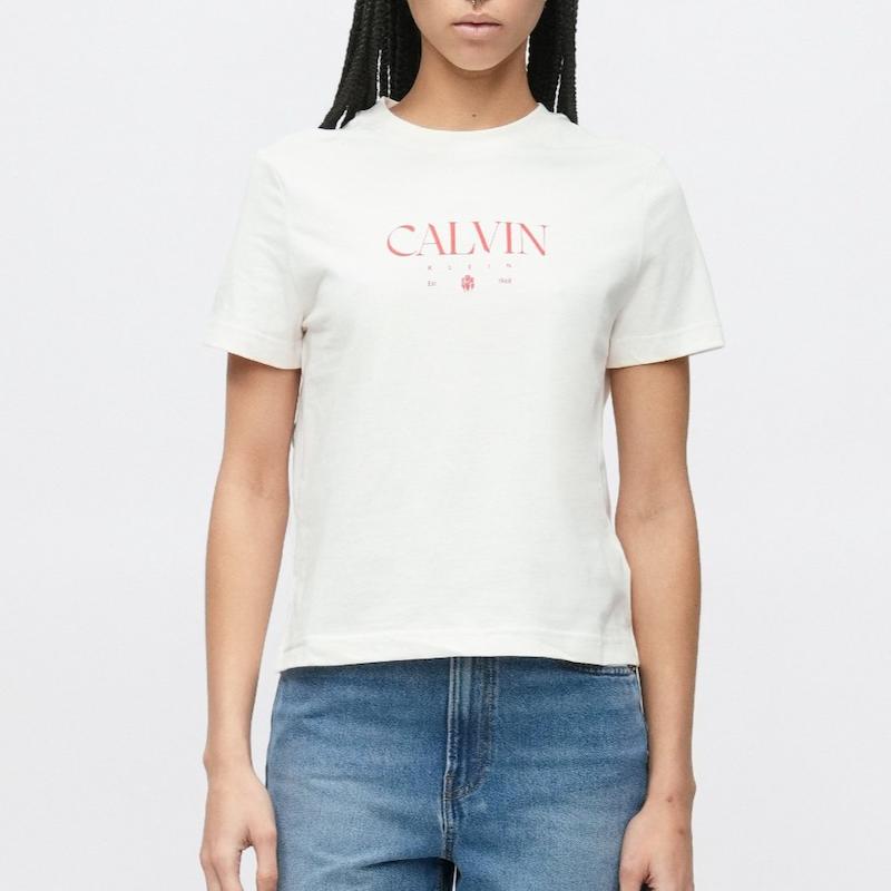 تیشرت زنانه برند کالوین کلاین (Calvin Klein) شیری 