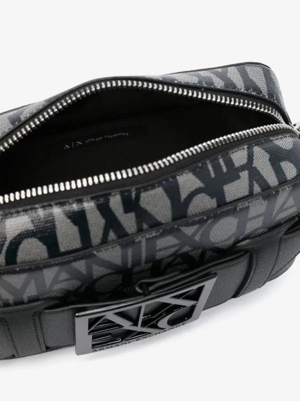 کیف دوشی  زنانه برند آرمانی اکسچنج (Armani Exchange) مشکی طوسی 