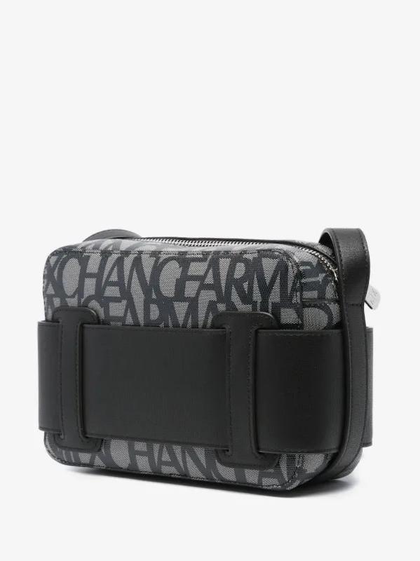 کیف دوشی  زنانه برند آرمانی اکسچنج (Armani Exchange) مشکی طوسی 