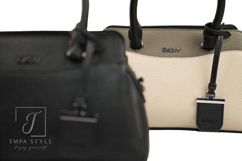 کیف دستی زنانه برند دی کی ان وای (DKNY) مشکی و سبز کرم و کرم سفید