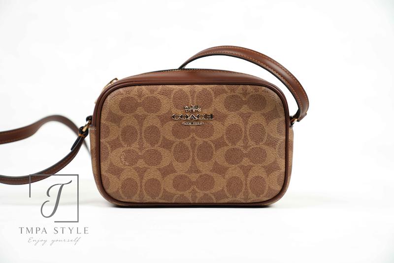 کیف دوشی  زنانه برند کوچ (COACH) قهوه ای کرم روشن