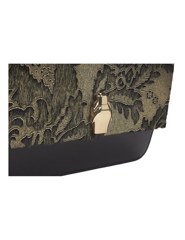 کیف دوشی  زنانه برند روبرتو کاوالی اومو (Roberto Cavalli Uomo)  مشکی طلایی
