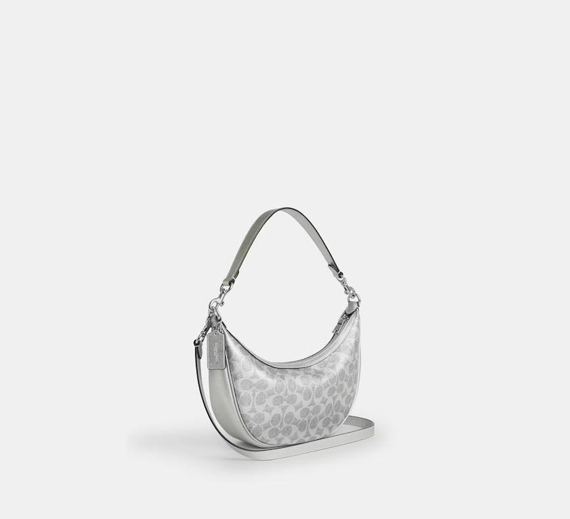 کیف دوشی  زنانه برند کوچ (COACH) نقره ای