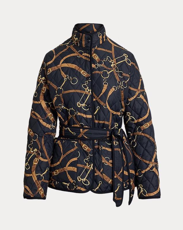 کاپشن زنانه برند رالف لورن (Ralph Lauren) مشکی زنجیری
